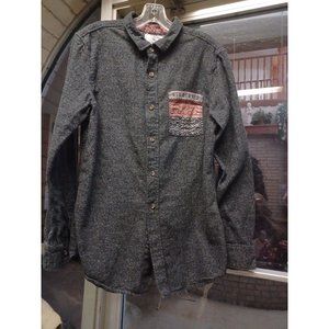 On the BYAS Mens Long Sleeve Dress Shirt Large Gray